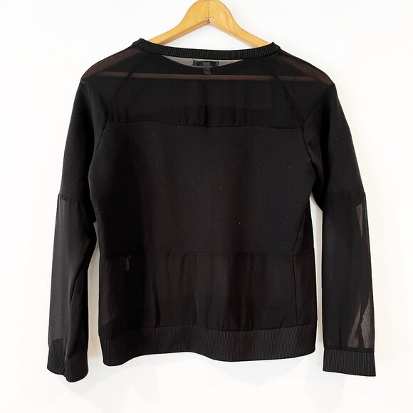 Zara Trafaluc Black Sweatshirt Sheer Panels Medium Basic Lounge Casual - Picture 4 of 7